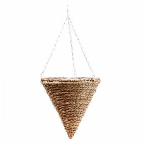 Floristik24 Flower basket hanging basket Hanging basket plant basket straw Ø30cm