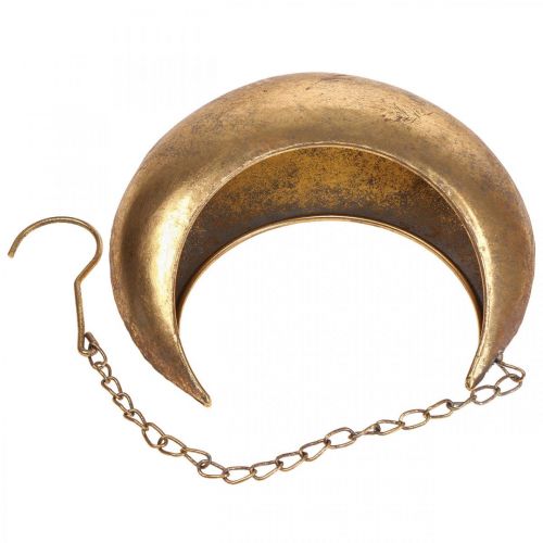 Product Hanging basket moon deco gold vintage deco 32/22cm set of 2