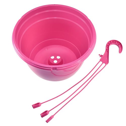 Product Hanging flower basket pink plant pot with holes Ø25cm H50cm