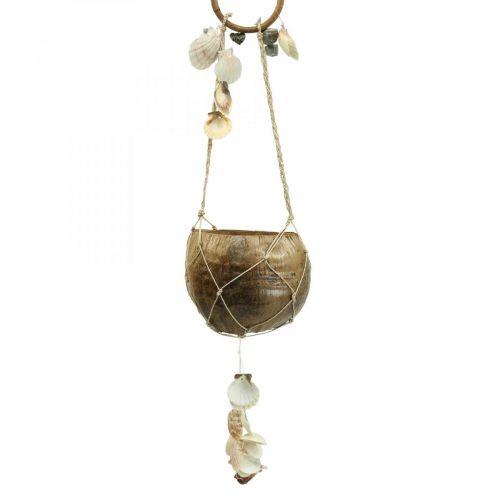 Floristik24 Flower basket coconut maritime decoration wind chime nature 110cm