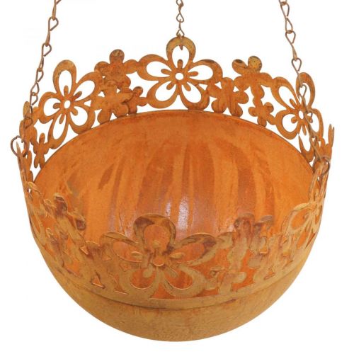 Product Hanging basket metal decoration rust hanging decoration Ø20cm H16cm