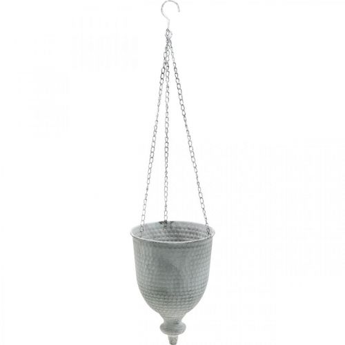 Floristik24 Hanging basket Shabby Chic White Ø21cm with hook and chain