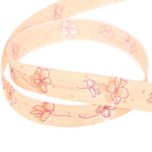 Product Flower Ribbon Spring Gift Ribbon Apricot Pastel 15mm 20m
