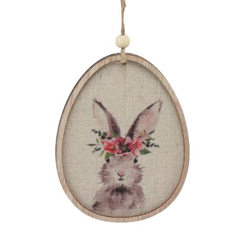 Product Flower picture rabbit in egg Easter eggs decoration wood 9.5×12cm 6 pcs