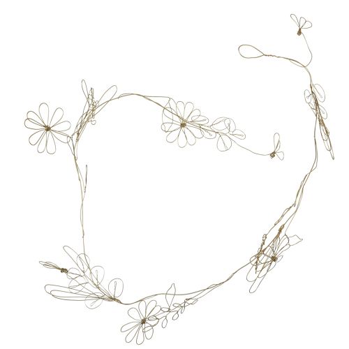 Product Flower garland metal decorative hanger gold motif meadow 110cm