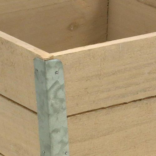 Product Flower box wooden planter shabby chic beige 12.5×14.5×14.5cm