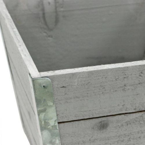 Product Flower box wooden planter shabby chic gray 19x19x15.5cm