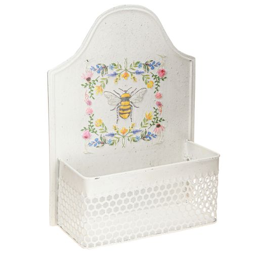 Floristik24 Hanging flower box metal bee cream colored L29cm