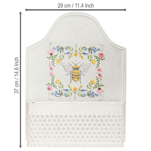 Floristik24 Hanging flower box metal bee cream colored L29cm