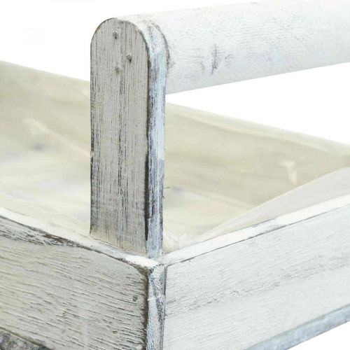 Product Flower Box Shabby Chic Planter Wood White 38/31cm Set of 2
