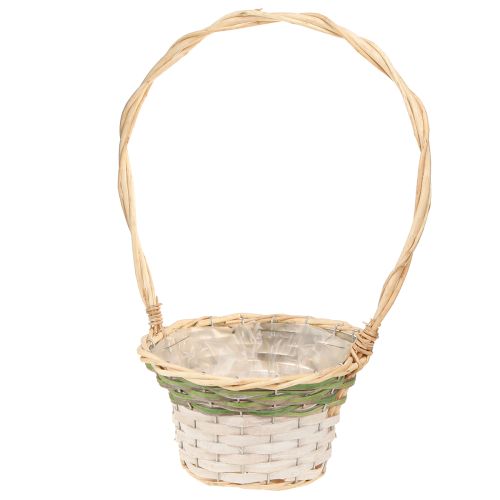Product Flower Basket Handle Natural Green Grey White Ø18–26cm Set of 3