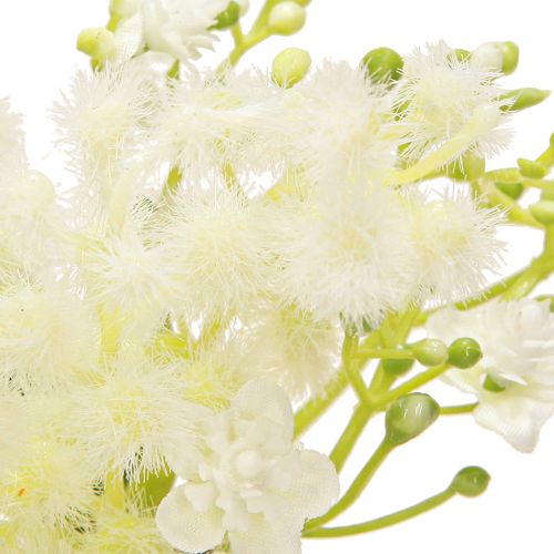 Product Flower wreath mimosa artificial cream white green Ø25cm
