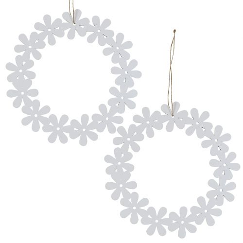 Floristik24 Flower wreath white Ø25cm 4pcs