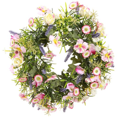 Floristik24 Flower wreath artificial spring flowers cream pink Ø33cm