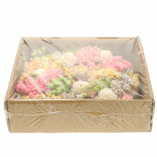Floristik24 Decorative wreath of dry grass and artificial flowers colored Ø20cm