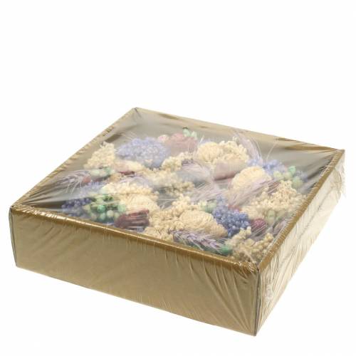 Floristik24 Decorative wreath of dry grass and artificial flowers lilac Ø20cm