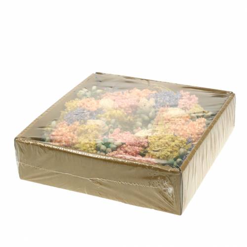 Floristik24 Decorative wreath of dry grass and artificial flowers salmon 20cm