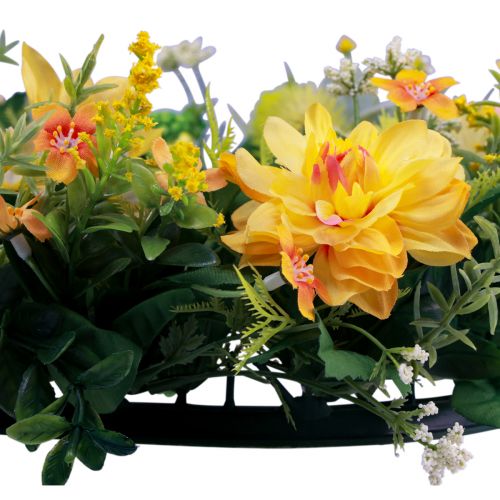 Floristik24 Door wreath wall decoration flowers dahlias banksia yellow Ø35cm