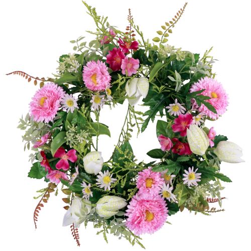 Floristik24 Flower wreath artificial door wreath spring summer Ø30cm H9cm