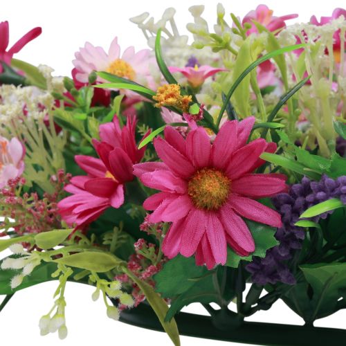 Floristik24 Flower wreath artificial door wreath pink purple Ø30cm H10cm
