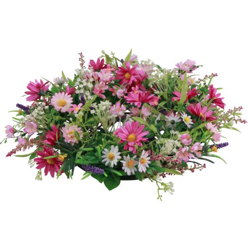 Floristik24 Flower wreath artificial door wreath pink purple Ø30cm H10cm