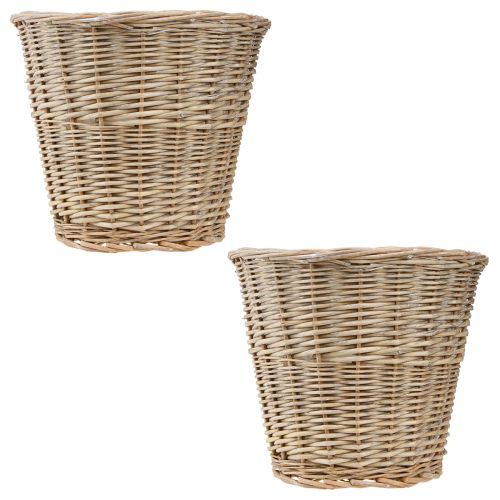 Product Flowerpot Basket Willow in Natural Grey/White H26cm 2pcs