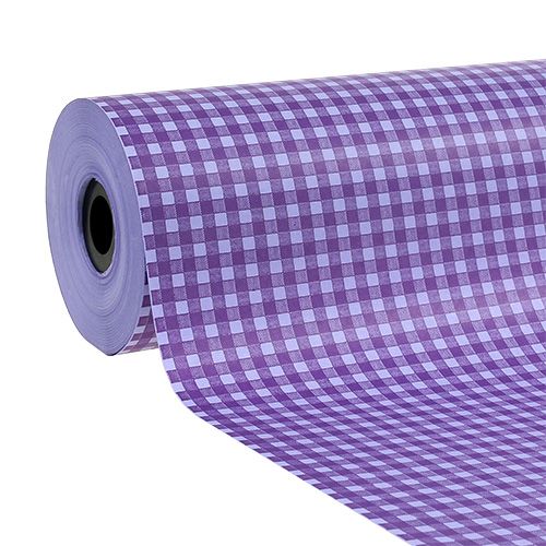 Floristik24 Flower paper 37.5cm checkered purple 100m