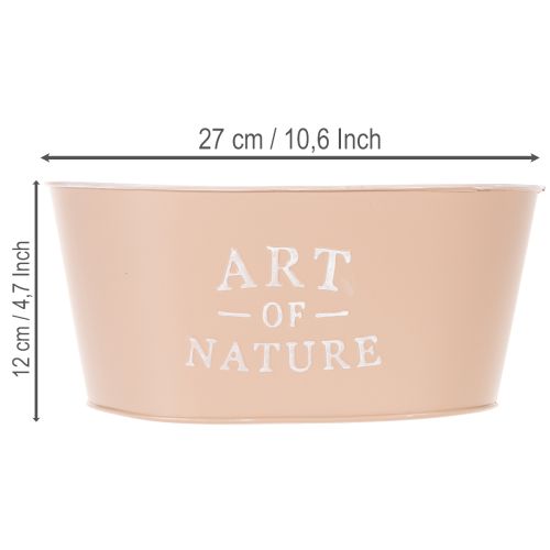 Oval zinc flower bowl, antique rose, planter, 27×18cm, H12.5cm | Floristik24.co.uk