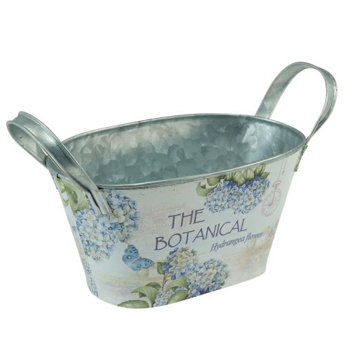 Floristik24 Flower bowl with handles hydrangeas metal 26×13×14.5cm