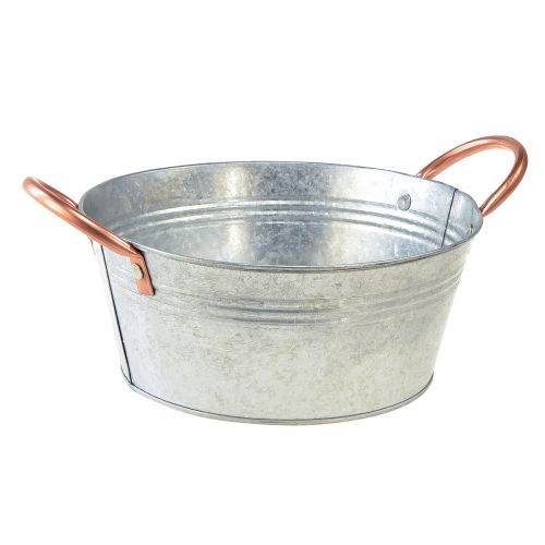 Flower bowl round with handles metal bowl Ø21cm H9.5cm