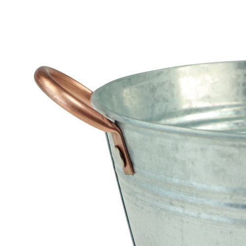 Product Flower bowl round with handles metal bowl Ø17.5cm H9cm
