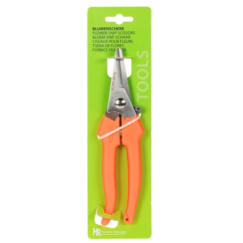 Precision Flower Pruning Shears with Orange Handle, Stainless Steel Blades, 19 cm | Floristik24.co.uk