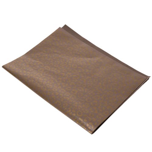 Brown Leopard Pattern Waterproof Floral Tissue Paper 50x75cm Pack of 20