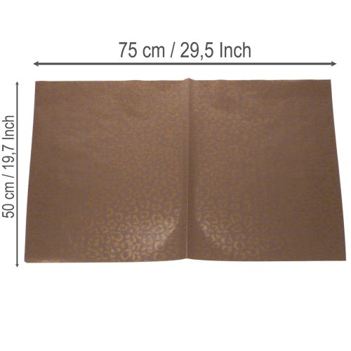 Brown Leopard Pattern Waterproof Floral Tissue Paper 50x75cm Pack of 20 | Floristik24.co.uk