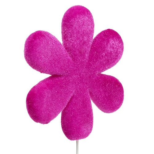 Flower plug flower flocked Ø8,5cm 8pcs