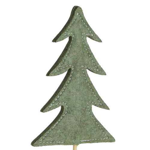 Product Flower stick felt decoration green Christmas tree 11x3.5cm 6 pcs