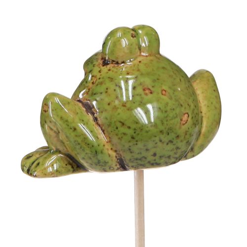 Product Flower Stick Frog Ceramic Green Brown 6x4x4.5cm 4 pcs