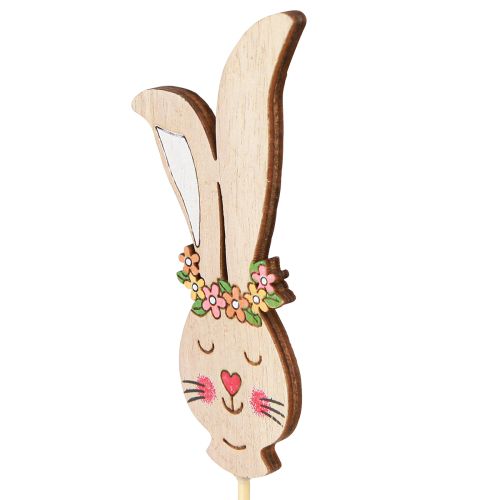 Product Flower Stick Wooden Decoration Rabbit Head on Stick 11cm 12 Pcs