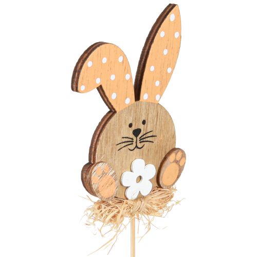 Flower Sticks Wooden Rabbit Decoration Easter 4 Colors 5x8cm 16 Pcs