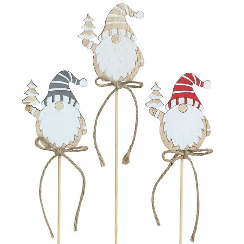 Product Flower sticks wooden Christmas gnome 5x8cm 12 pcs