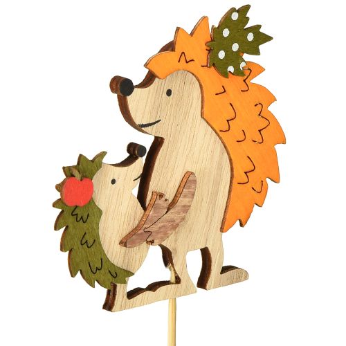 Product Flower stick hedgehog with child autumn decoration wood 8.5cm 8 pcs