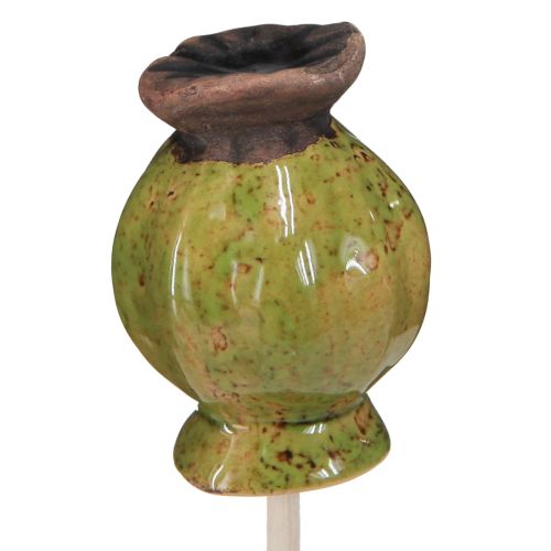 Product Flower Stick Ceramic Poppy Decoration 3 Colors Ø3.5cm 6 Pcs