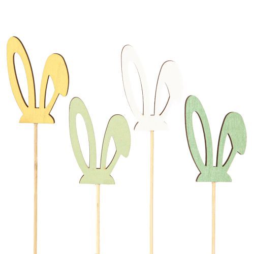 Flower Pot Stakes Easter Bunny Ears Wood 5×7cm 16pcs