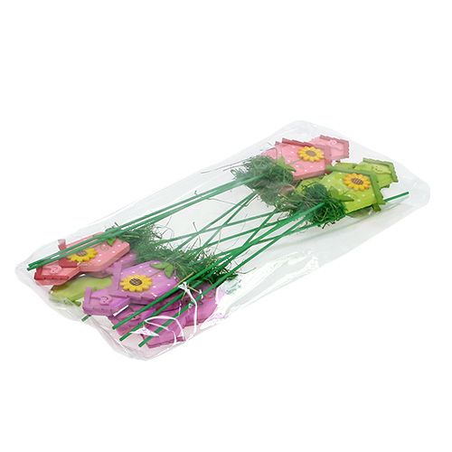 Floristik24 Flower stud with house colored 12pcs