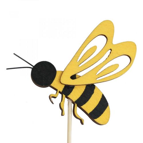 Floristik24 Flower plug bee deco plug wood bee decoration 7cm 12pcs