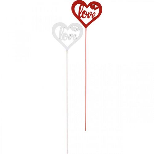 Product Flower plug heart red wooden decorative plug Love 7cm 12pcs