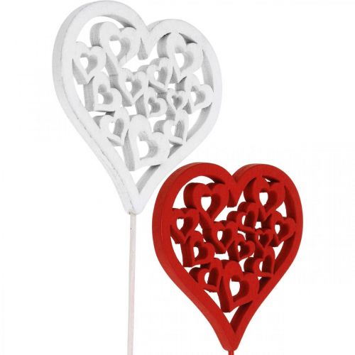 Product Flower plug heart red, white decorative plug Valentine&#39;s Day 7cm 12pcs