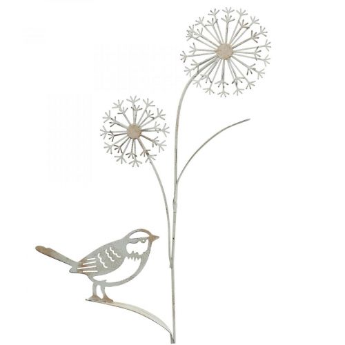 Product Flower plug metal deco allium bird white 20×52cm