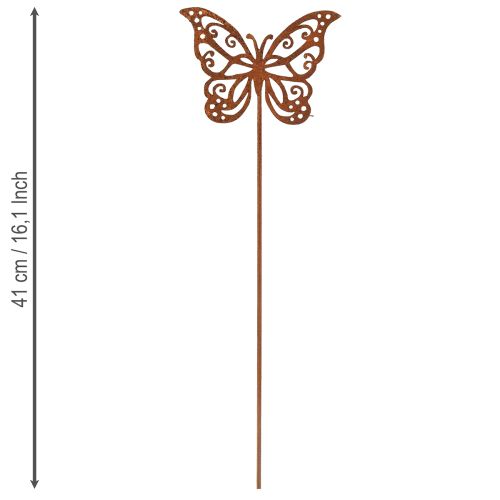 Flower plug metal rust butterfly decoration 10×7cm 3pcs | Floristik24.co.uk