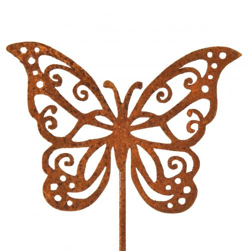 Flower plug metal rust butterfly decoration 10×7cm 3pcs